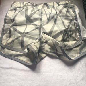 cute worn once grey and white athletic shorts
